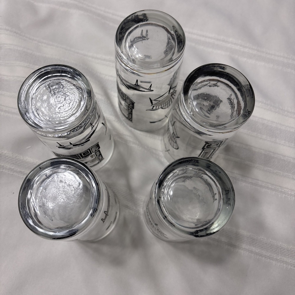 Libbey Colonial Homestead Vintage Drinking Glasses High Ball Set of 5 - Picture 6 of 10